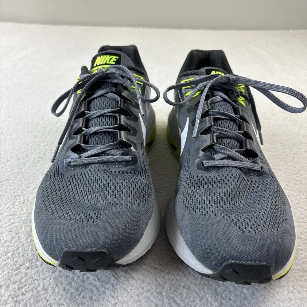 NIKE 'Zoom Structure 21' Mens Running Shoes Size 13 Gray/Volt Athletic Sneakers